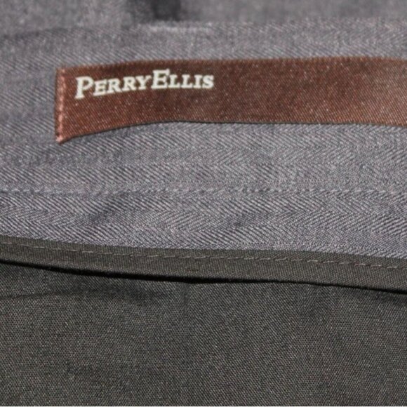 NWT Perry Ellis Mens Dress Pants 36x34 Navy Polyester Work Office Casual - Picture 11 of 15